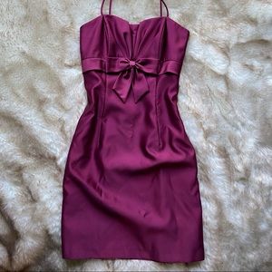 Vintage Purple Sweetheart Satin Style Mini Dress